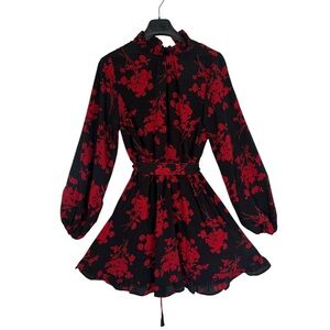 3/$20 Open-Back Floral Dress with Tied Collar - MM/Size 6